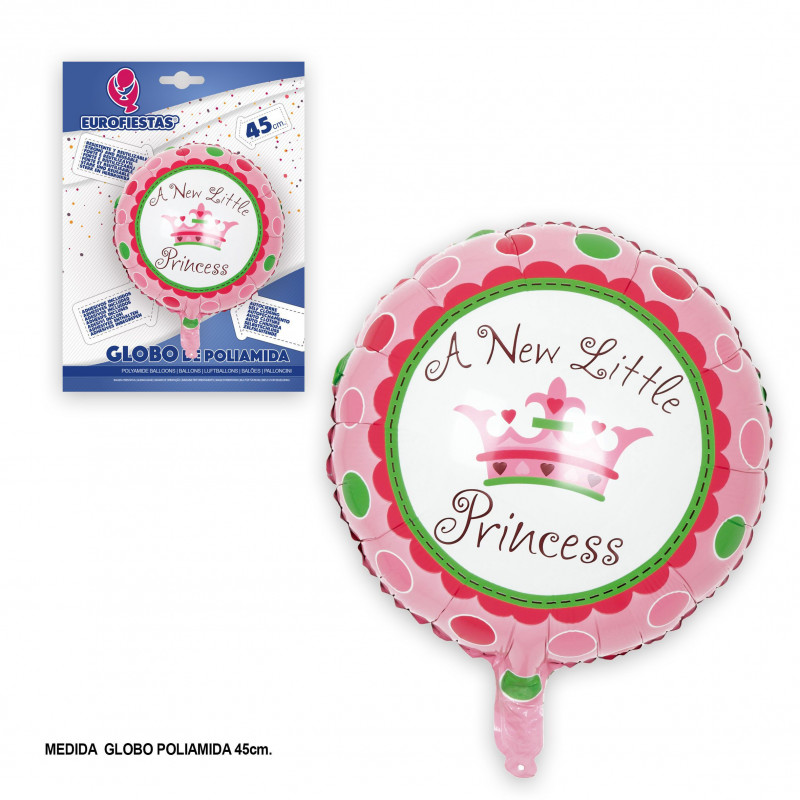 GLOBO FOIL REDONDO NEW LITTLE PRINCESS 45cm