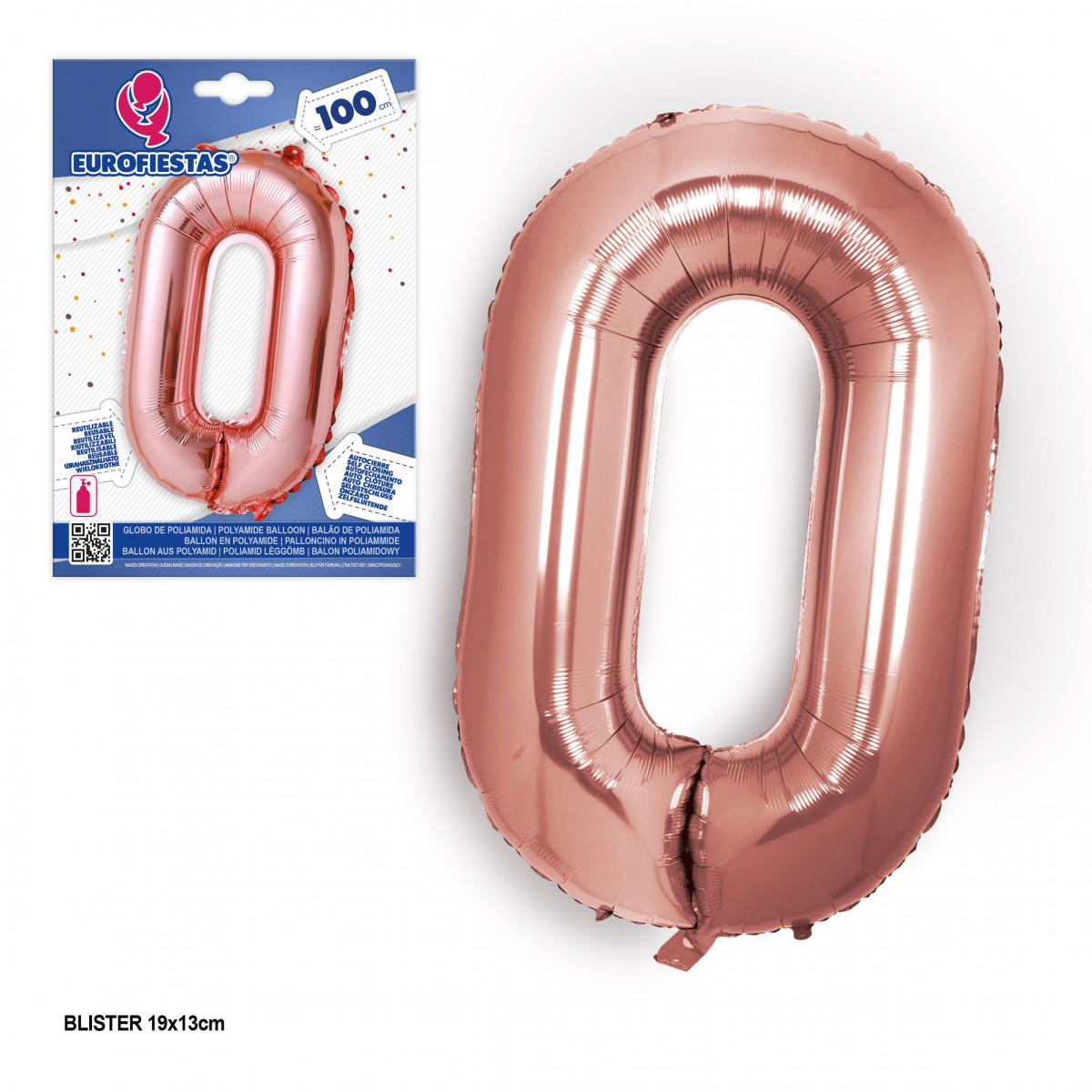 Globo foil oro rosa 1m nº 0