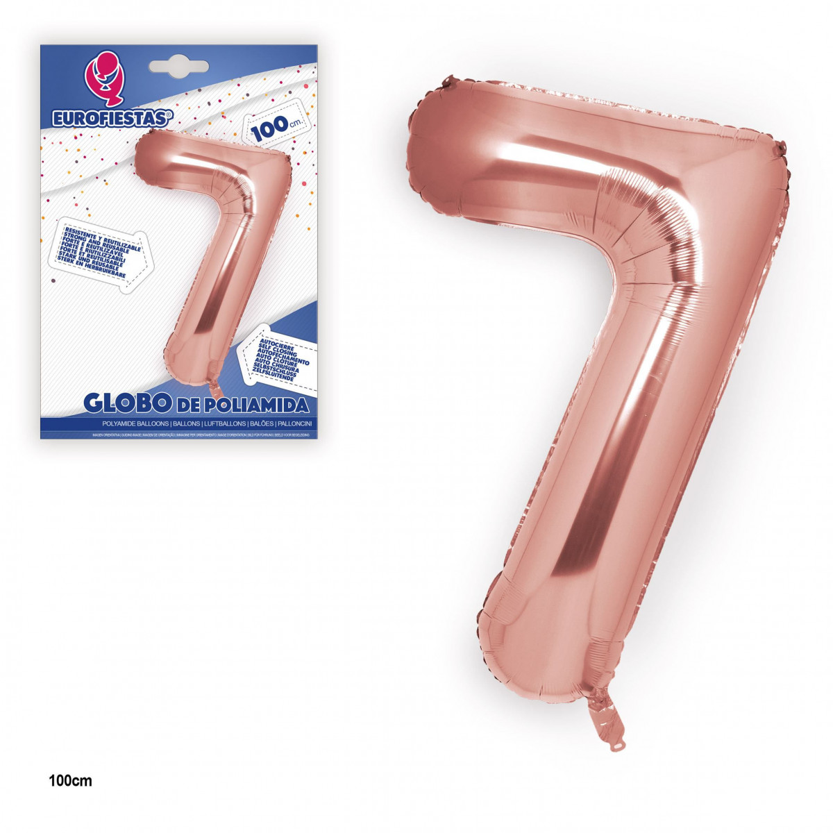 Globo foil oro rosa 1m nº 7