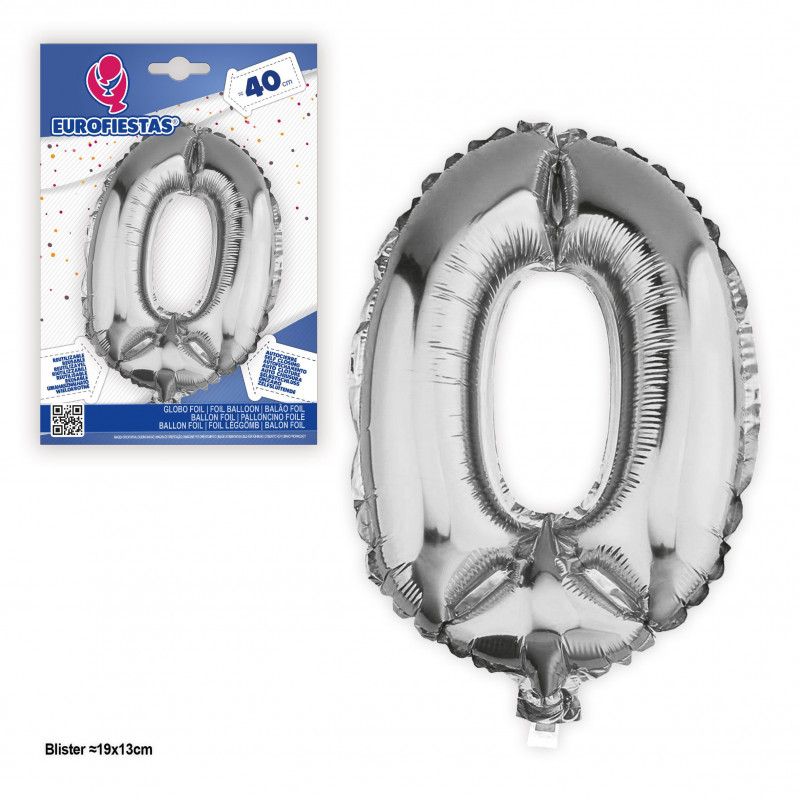Globo foil 0 plata ~40cm