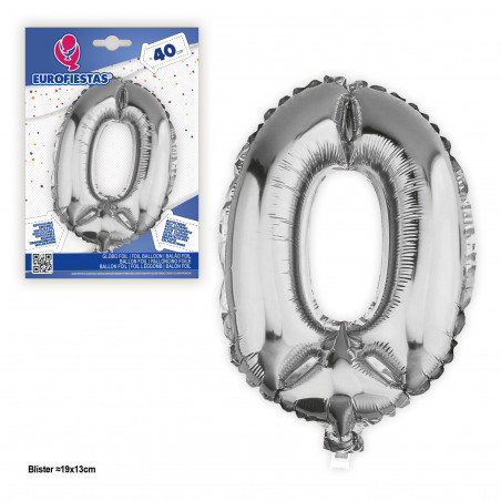 Globo foil 0 plata ~40cm
