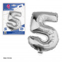 Globo foil 5 plata ~40cm