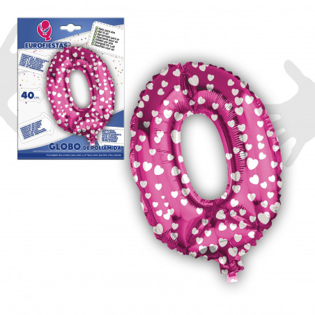 Globo foil 0 rosa40cm