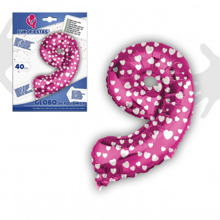 Globo foil 9 rosa40cm