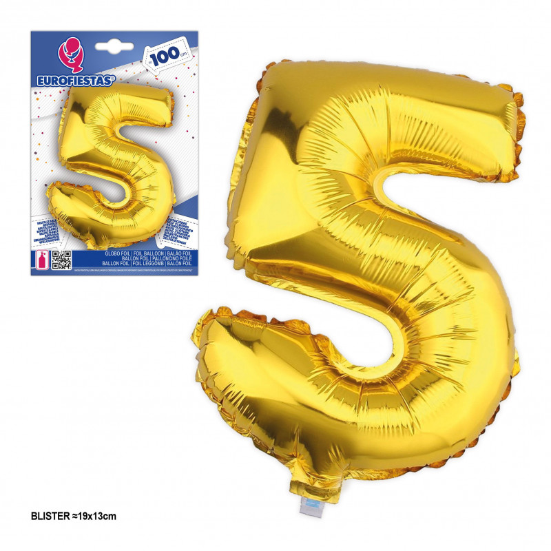 Globos foil 1m 5 oro
