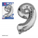 Globos foil 1m 9 plata