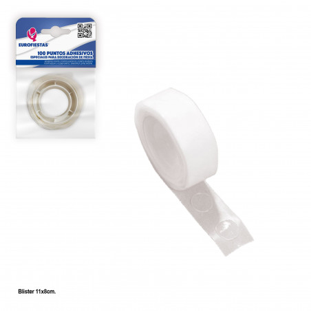 Puntos adhesivos transparente rollo 100