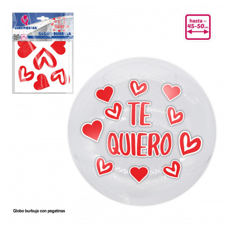 Globo burbuja pegatinas te quiero corazones rojo