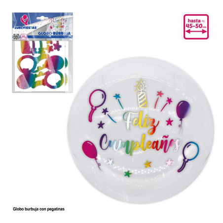 Globo burbuja pegatinas feliz cumpleaños globos tonos