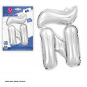 Globo foil 40cm.plata brillo ñ