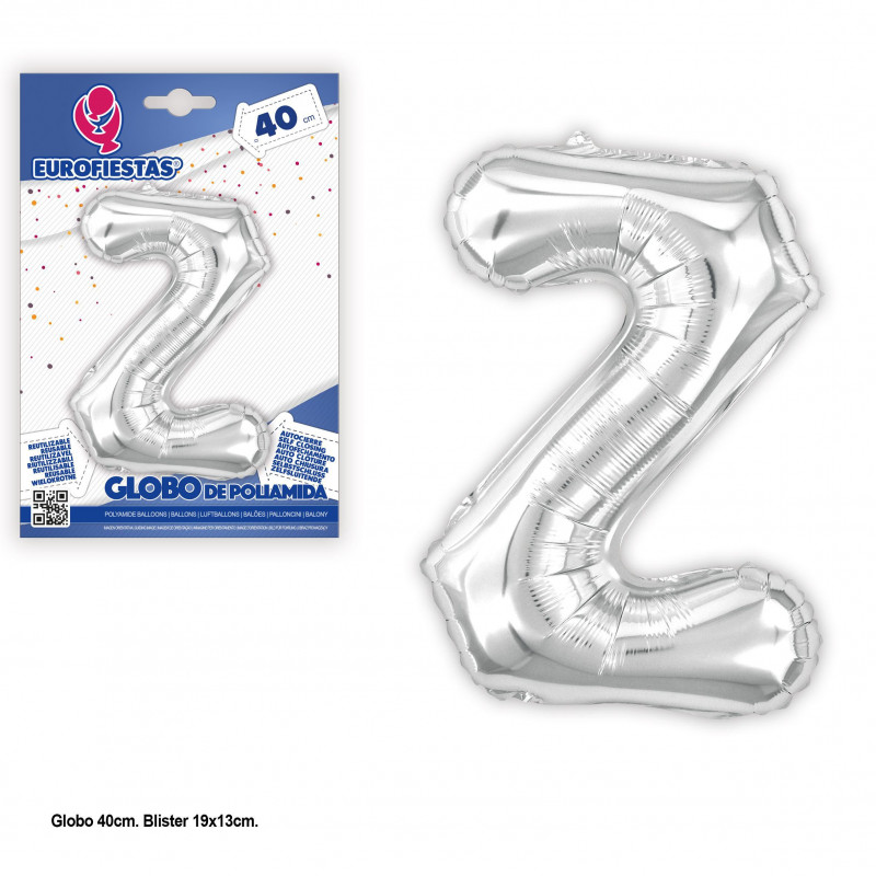 Globos foil 40cm.plata brillo z