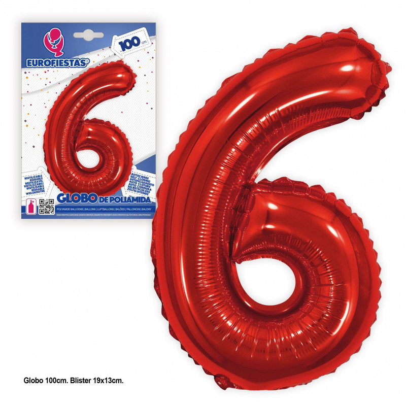 Globo foil 1m rojo 6