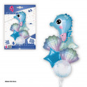 Set globos foil caballito mar azul