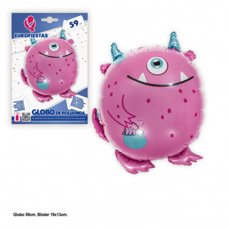 Globo foil monstruo fucsia 1 ojo 59cm