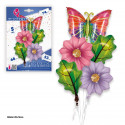 Set globos flores hojas y mariposa