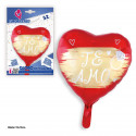 Globo foil corazon rojo y oro te amo 52x43cm