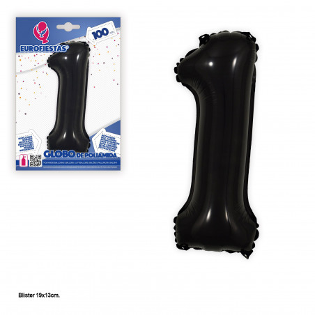 Globo foil 1m negro nº 1
