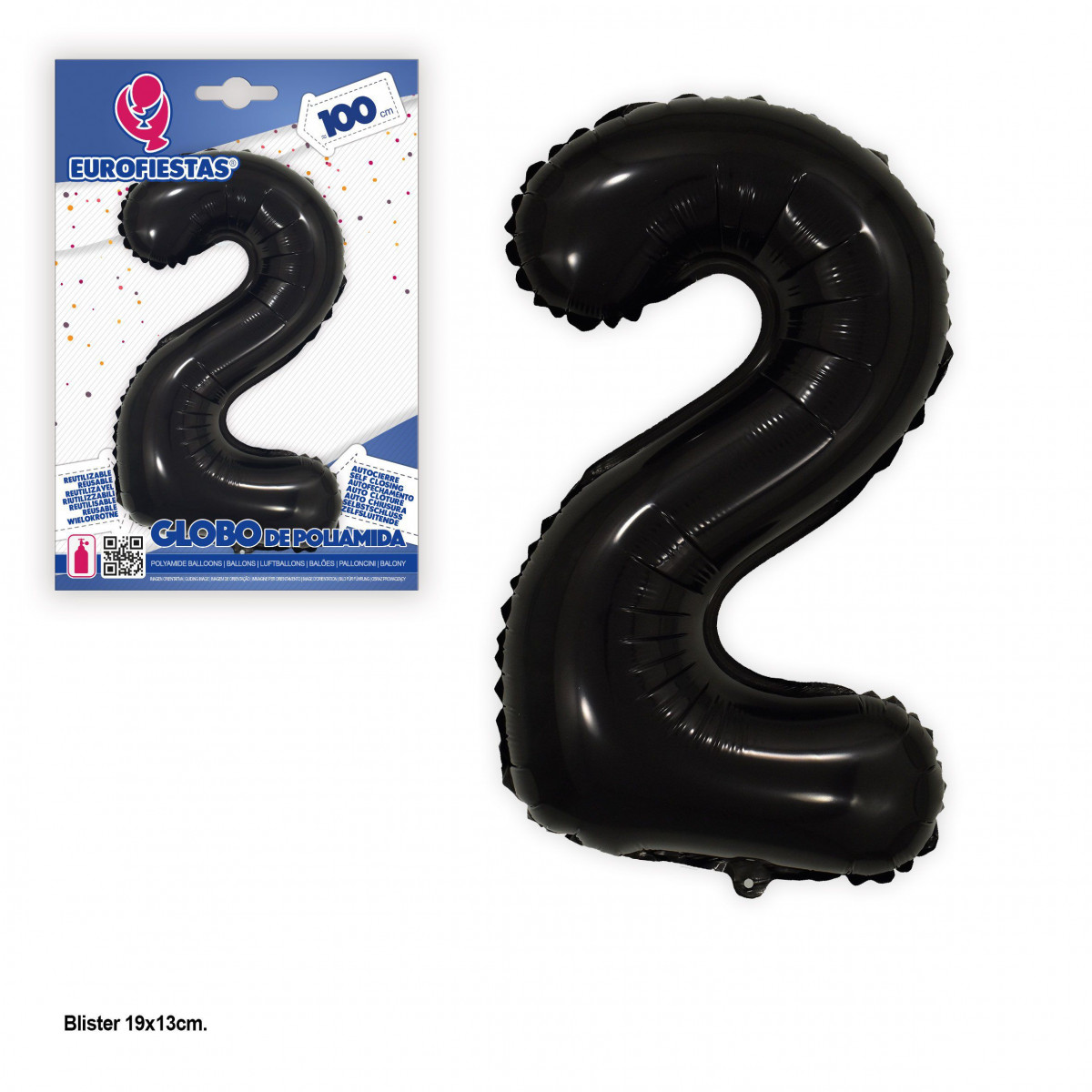 Globo foil 1m negro nº 2