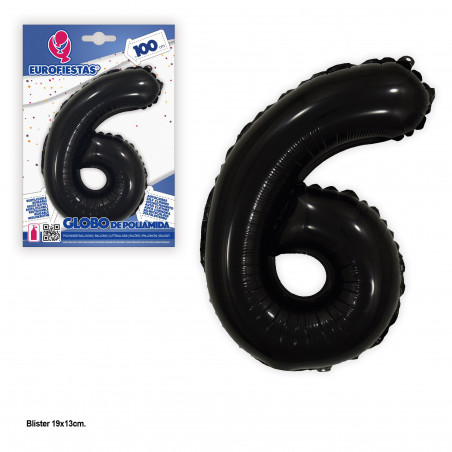 Globo foil 1m negro nº 6
