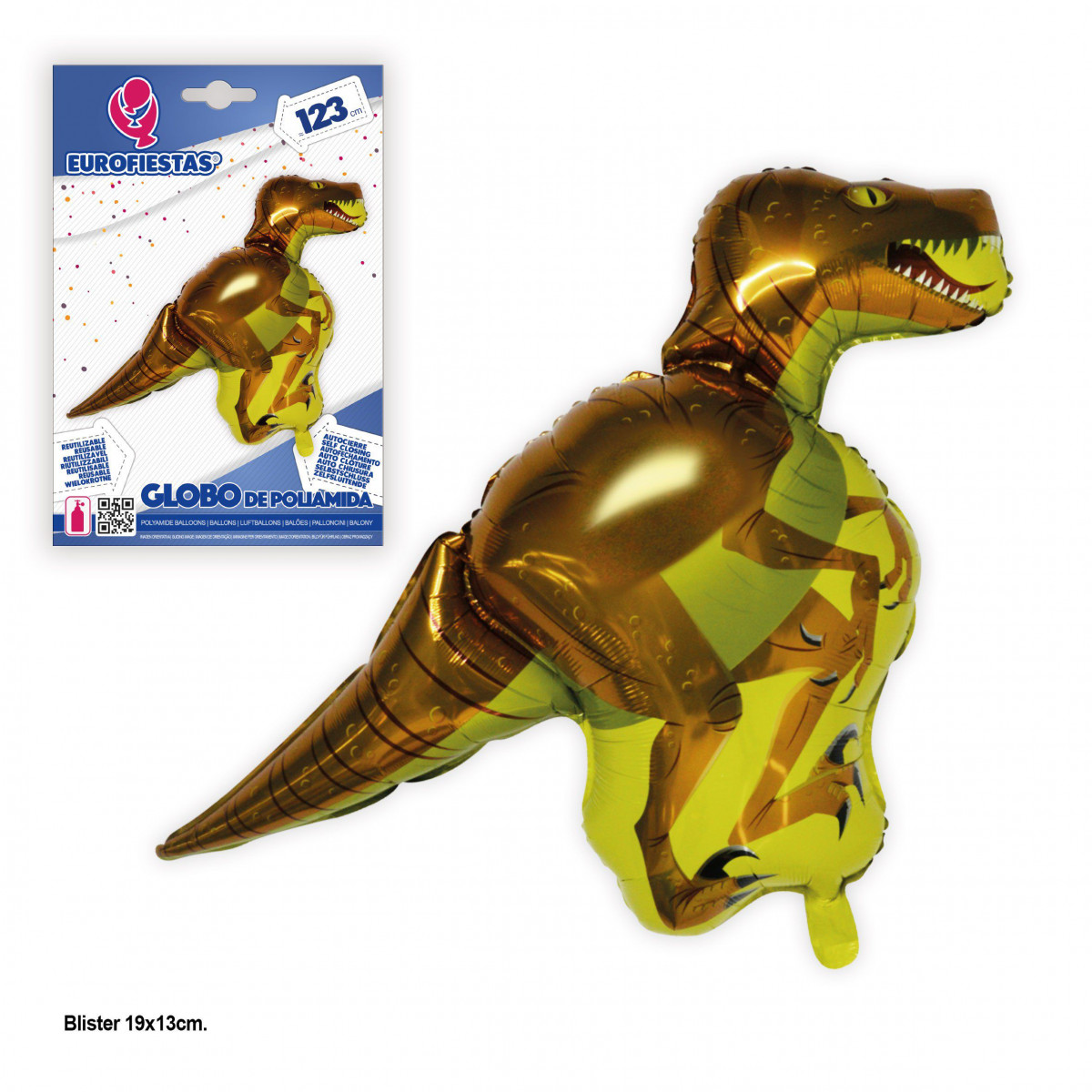 Globo foil 123x92cm velociraptor verde