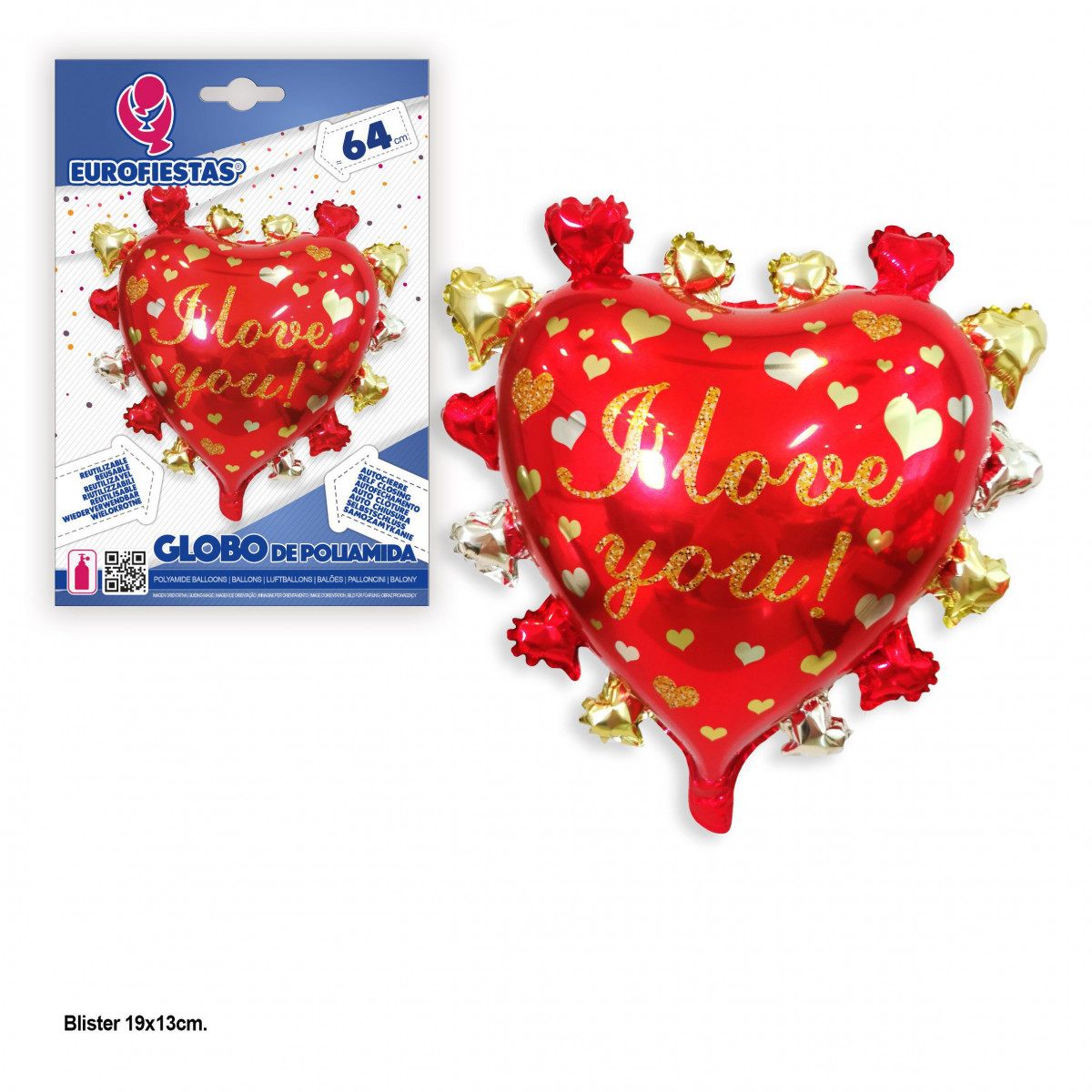 Globo foil 64cm corazon deco i love you