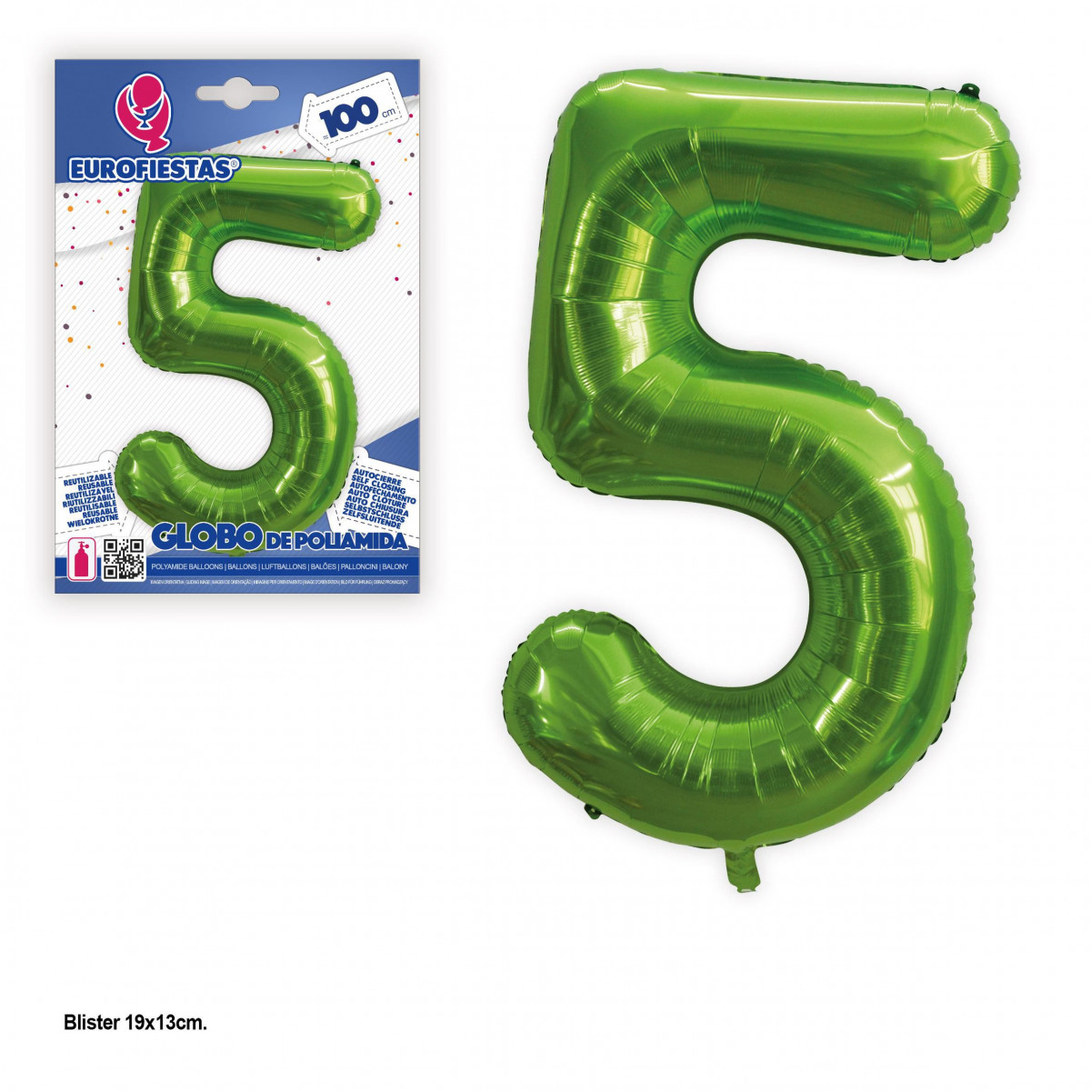 Globo foil 1m verde nº 5