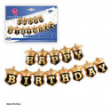 Globos foil guirnalda happy birthday escudo negro