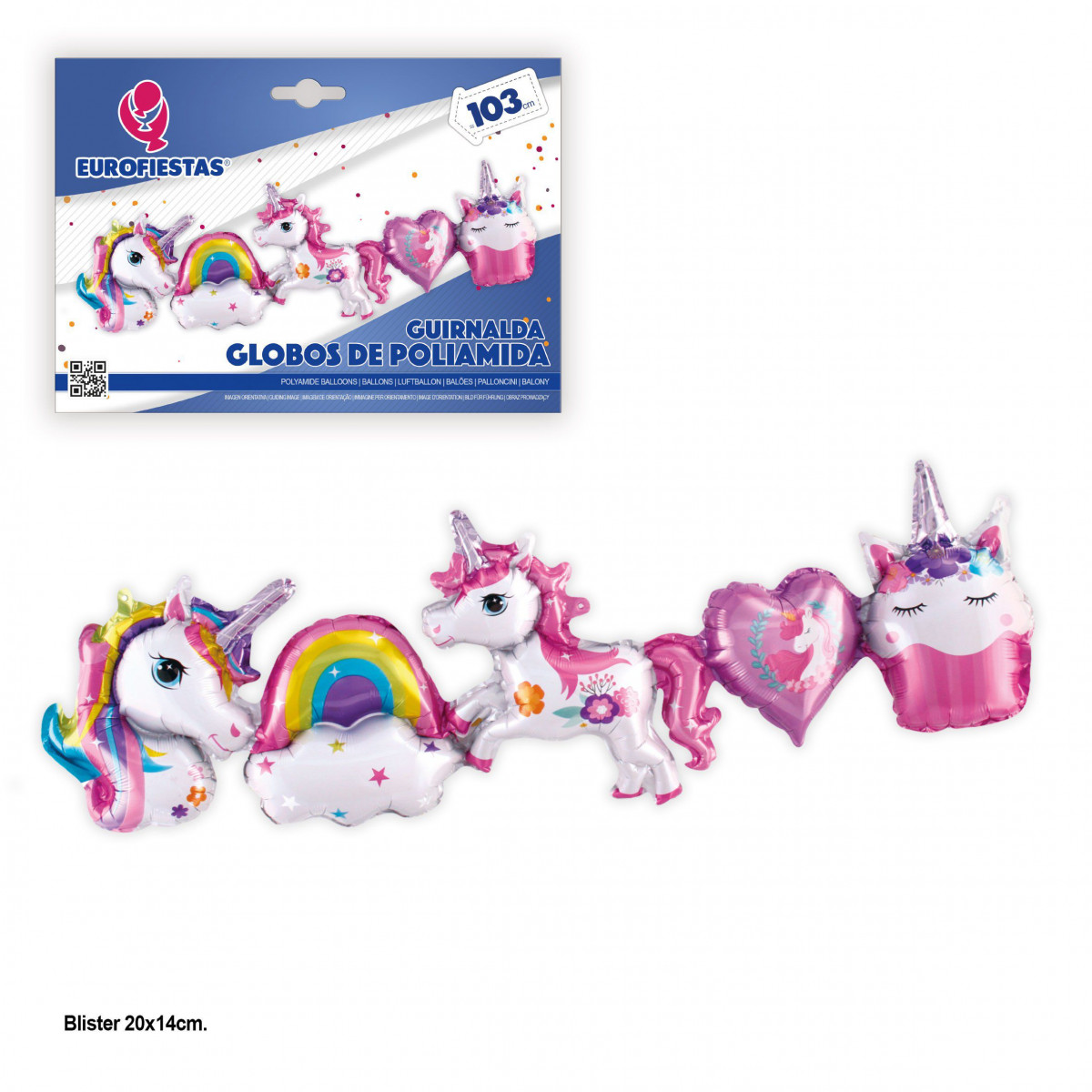 Globos foil guirnalda unicornios