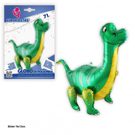 Globo foil de pie brontosaurio verde 71cm