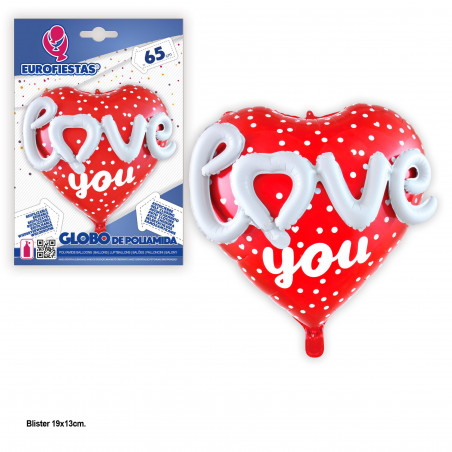 Globo foil 3d corazon rojo love 65cm