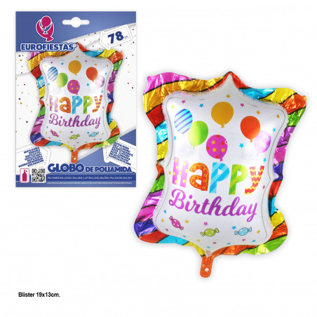 Globo foil happy birthday 78cm