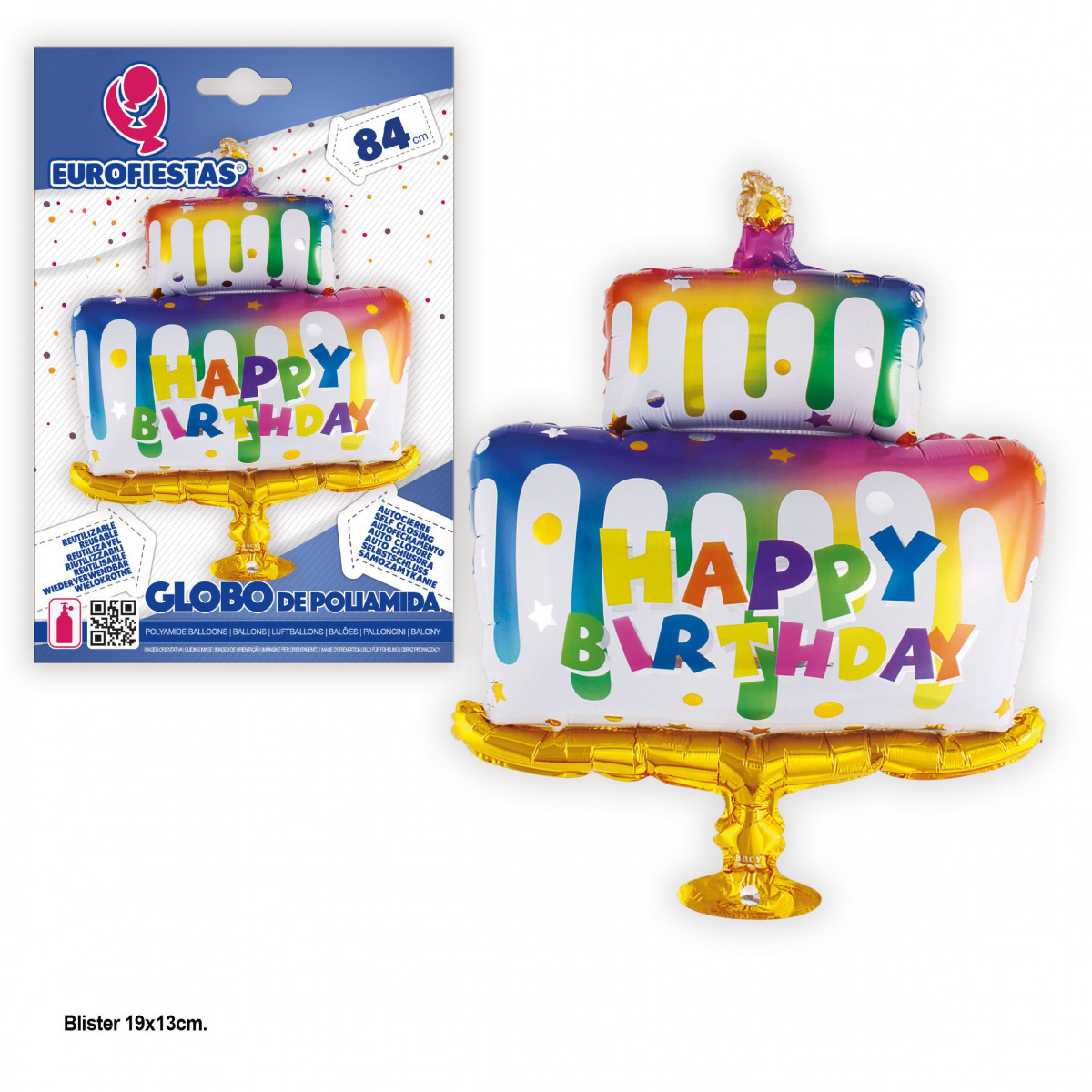Globo foil tarta happy birthday