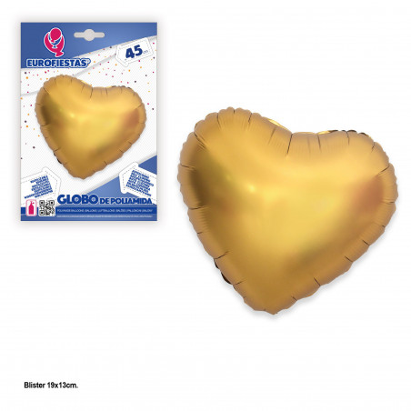 Globo foil corazon 45cm oro mate