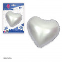 Globo foil corazon 45cm plata mate