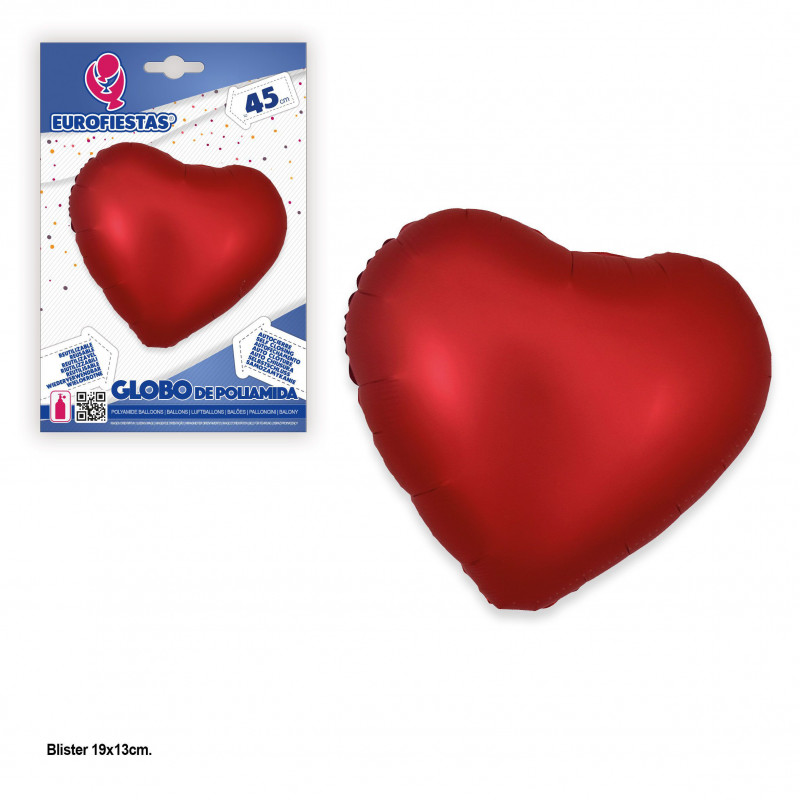 Globo foil corazon 45cm rojo mate