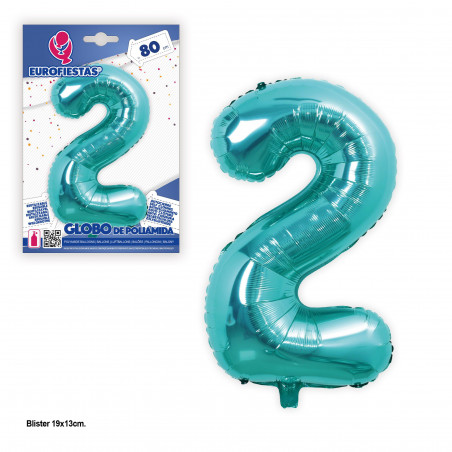 Globo foil 80cm turquesa 2