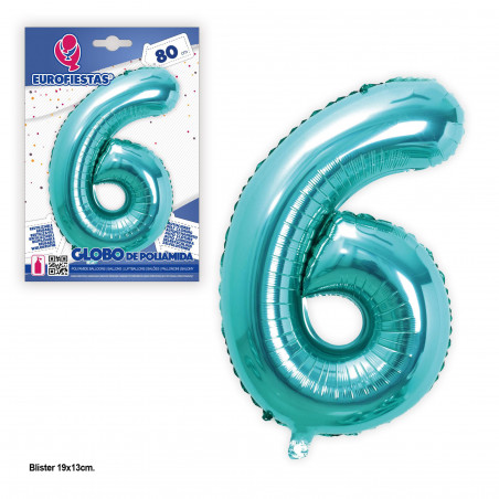 Globo foil 80cm turquesa 6
