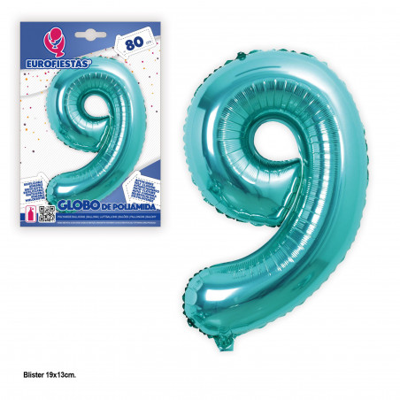 Globo foil 80cm turquesa 9