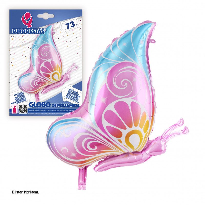 Globo foil mariposa rosa 73cm