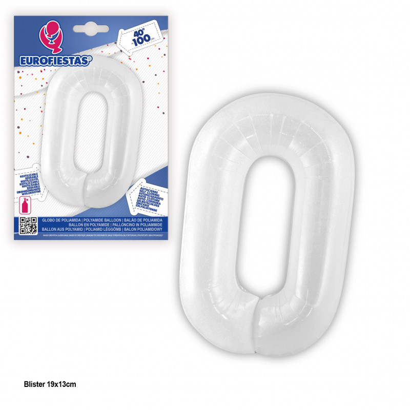 Globo foil 1m blanco 0