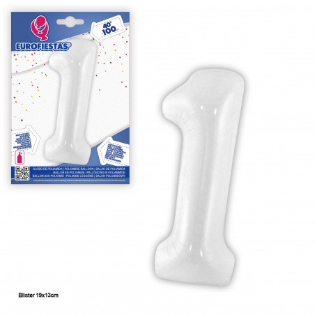 Globo foil 1m blanco 1