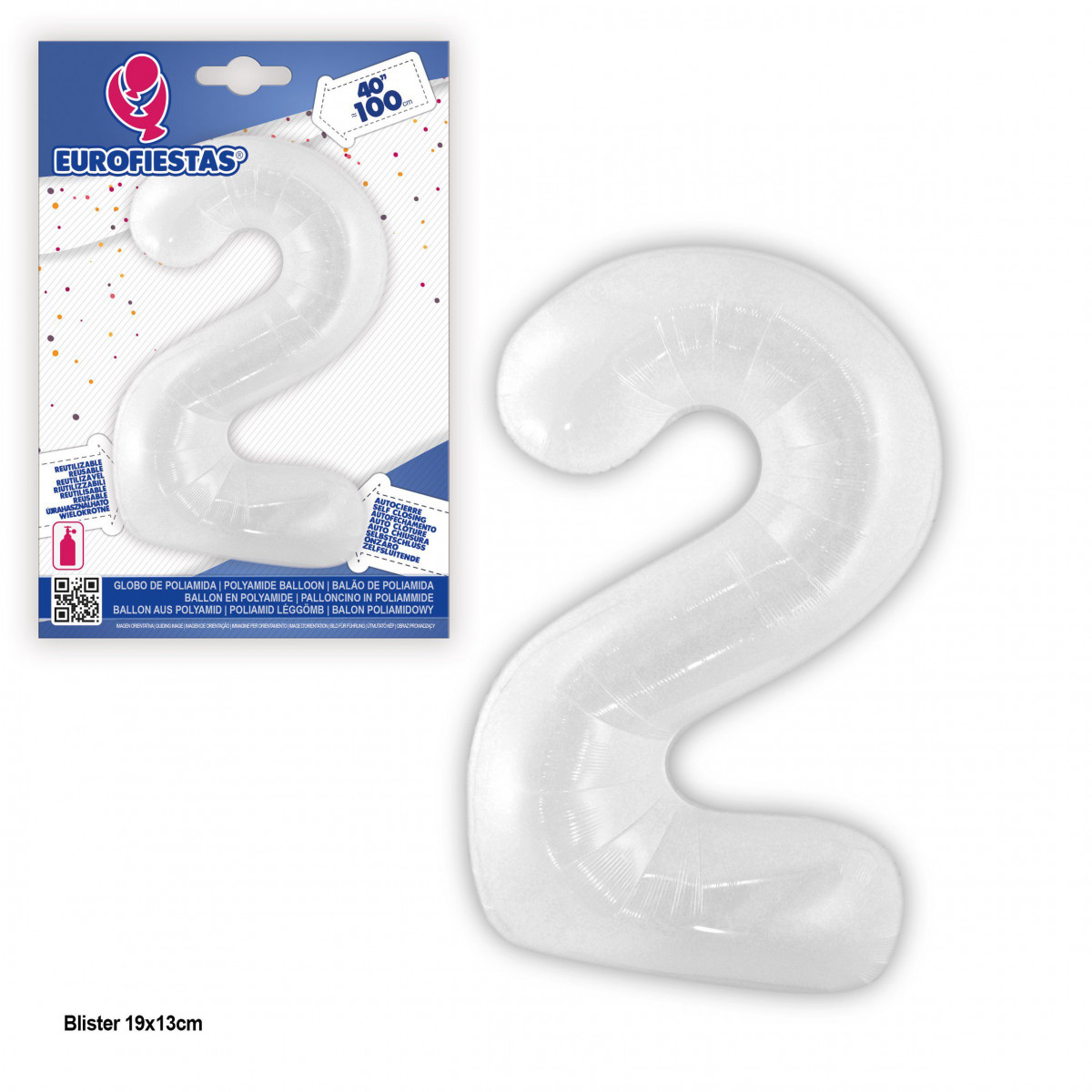 Globo foil 1m blanco 2