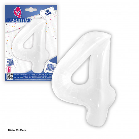 Globo foil 1m blanco 4