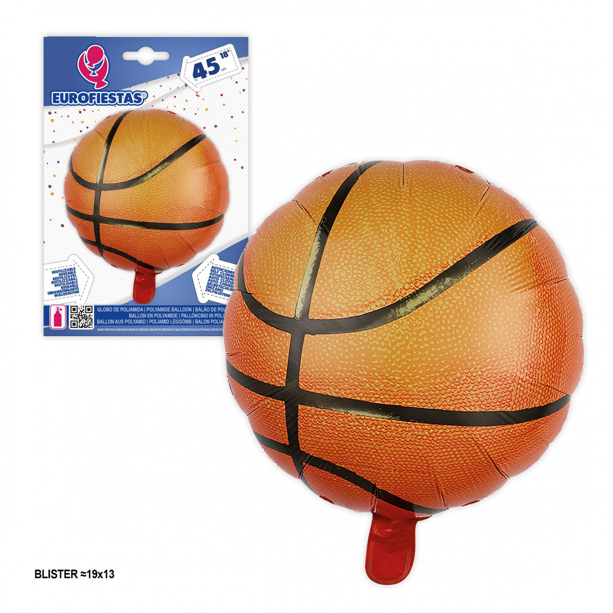 Globo de Poliamida con Diseño de Baloncesto Decoración para Fiestas y Eventos Deportivos