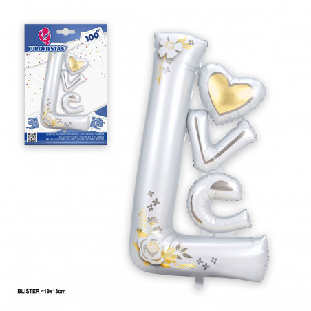 Globo foil love letras blancas 100cm