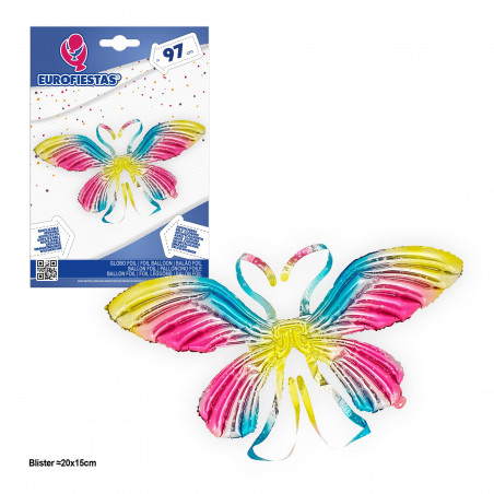 Globo foil alas mariposa 97cm tonos