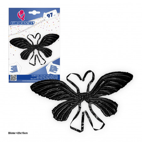 Globo foil alas mariposa 97cm negra