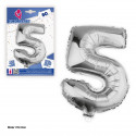 Globo foil 80cm plata nº 5