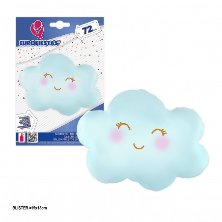 Globo foil nube azul pastel 72x56cm