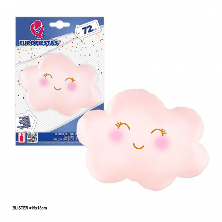 Globo foil nube rosa pastel 72x56cm
